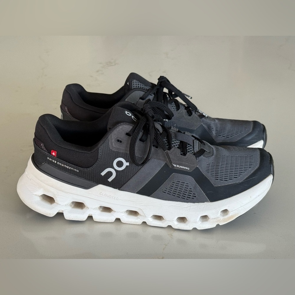 On Running Black and White Sneakers